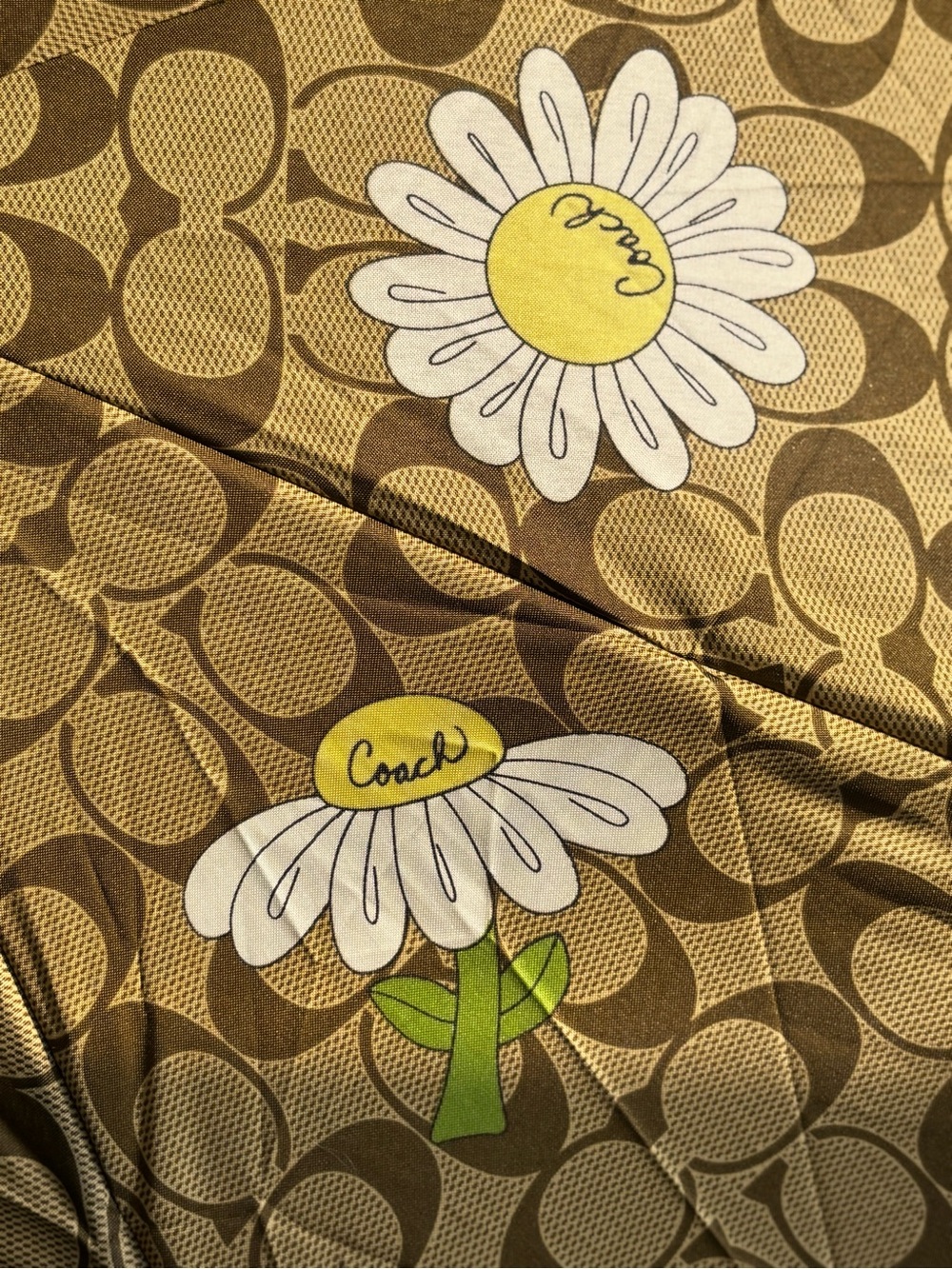 NWT ✨Rare Vintage Coach Signature C Daisy Umbrella (Green/Khaki)✨ - Picture 9 of 16
